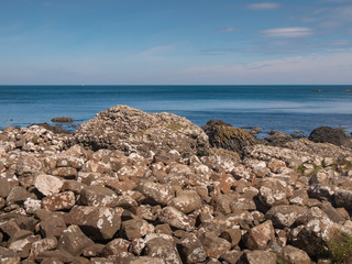 Famous rocks of Giants Causeway in North Ireland - travel photography