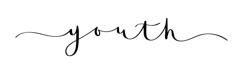 Fototapeta premium YOUTH black vector brush calligraphy banner
