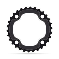 Vector realistic bicycle chainring on white background