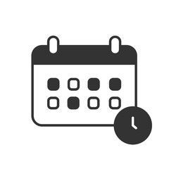 Schedule with times glyph icon illustration 