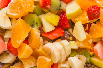 Hintergrund gemischtes Obst in Stücken - Background mixed fruit in pieces