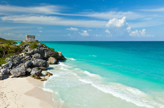 Yacimiento Arqueol&oacute;gico Maya de Tulum, Estado de Quintana Roo, Pen&iacute;nsula de Yucat&aacute;n, M&eacute;xico, Am&eacute;rica