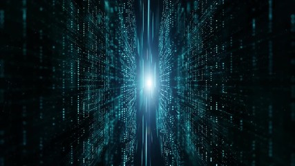 Digital cyberspace futuristic, Digital data matrix flowing and lighting, 5g high-speed connection data analysis process motion abstract background.  - Powered by Adobe