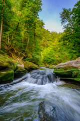 Prüm river waterfalls in forrest  near Irrel, Rhineland-Palatinate, Germany