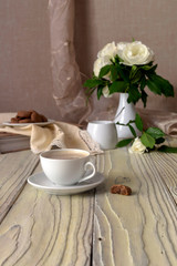 Obraz na płótnie Canvas Still life. Cup with cappuccino
