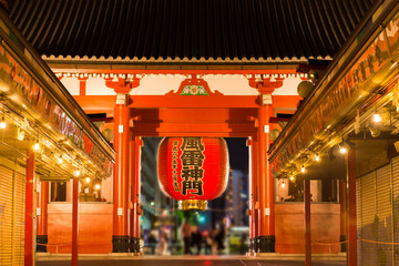 Big red lanterns Sensoji temple in Asakusa Temple. Red Light is a Place A popular tourism where a number counts as one of the most popular places in Kyoto Prefecture. Japan
