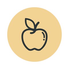 cartoon apple vector outline icon
