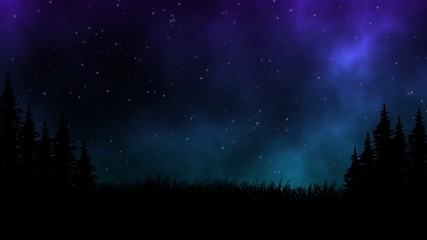 Night sky view with stars field illustration design background