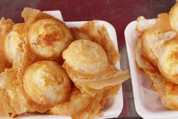 Coconut milk mix sugar and flour ,Thai dessert