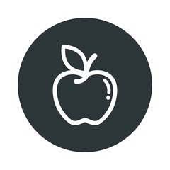cartoon apple vector outline icon white