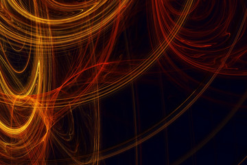 Abstract image executed in yellow and red tones - man's fantasy about life paths