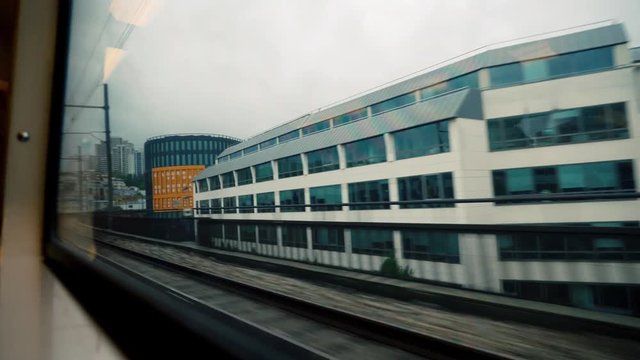 Driving By Train From Paris To Versailles, France - graded version
