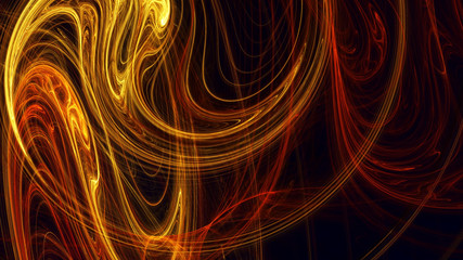 Abstract image executed in yellow and red tones - man's fantasy about life paths