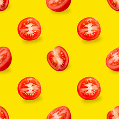 Colorful seamless pattern of red tomatos.
