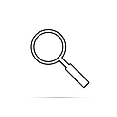 Magnifying glass icon, loupe symbol, flat design template, vector illustration