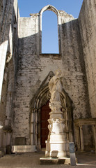 The ruins of the church do Carmo. Central street of Lisbon. Portugal.