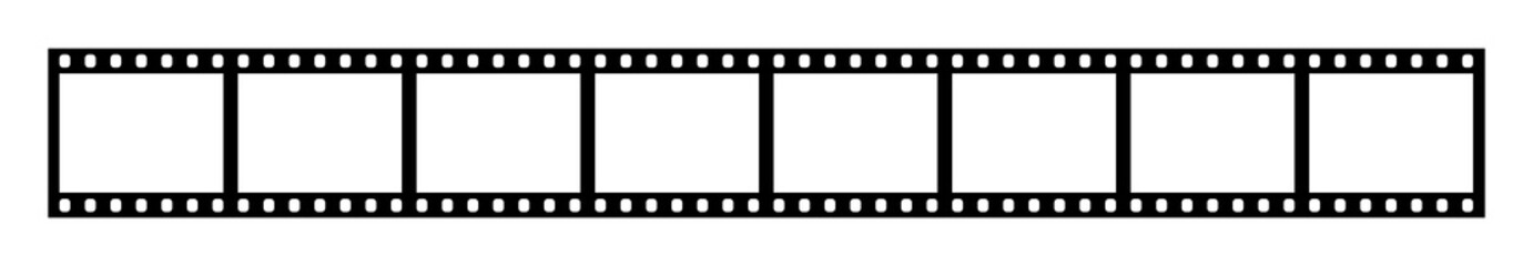 Eight empty frames of 35 mm film strip