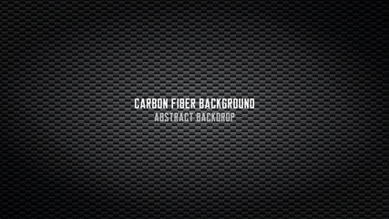 Carbon fiber texture background. Presentation backdrop in vector. Copy space for your text. Futuristic modern looking black carbon thread.