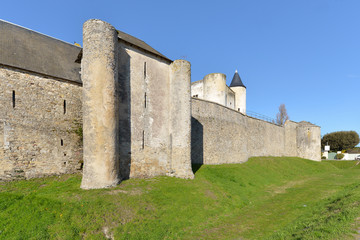 Fototapeta na wymiar Medieval castle of Noirmoutier en l’Ile in Pays de la Loire region in western France