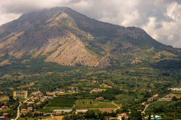 Fototapeta na wymiar View of Monte Taburno, a hill in Campania, Italy.