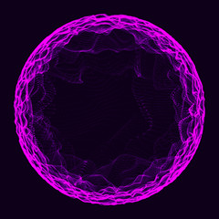 Futuristic sphere of multiple points. Abstract wormhole. Illustration in space style. 3D rendering.