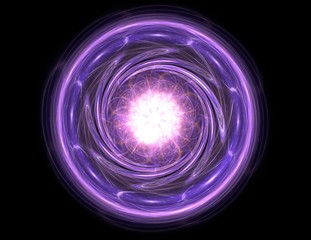 Abstract fractal color background with crossing circles and oval. Motion illustration.