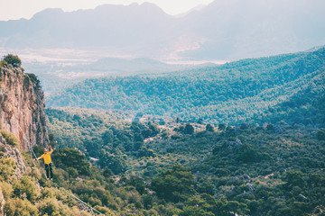 Highline in the mountains.