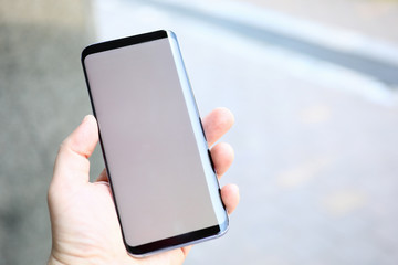 Smartphone hand hold great design for