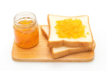 Slices of bread with orange jam