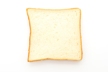 slices bread on white background