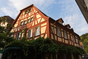 Fototapeta na wymiar Historische Fachwerkhäuser in Weinheim / Bergstrasse