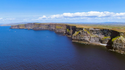 Most famous landmark in Ireland - The Cliffs of Moher aerial drone footage - travel photography