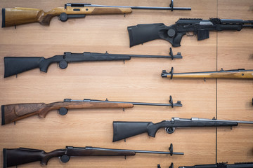 Rifles on a wall
