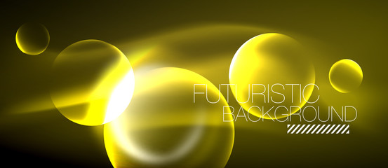 Vector glowing neon circles abstract background