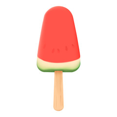 Watermelon ice-cream with seeds on white background