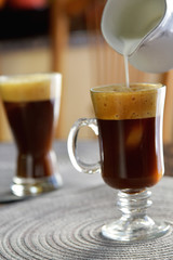 European style ice coffe Nescafe glass