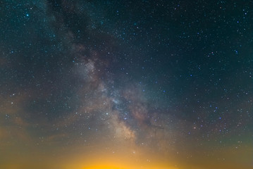 dark night sky with milky way, natural sky background