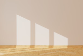 Abstract empty room with wall, floor, ceiling without any textures, 3D rendering, 3D illustration