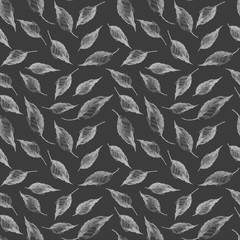 gray, black and white, leaves, garden, leaf fall, summer, autumn , nature, art, design, Wallpaper, print, decoration, interior, creativity, scrapbooking leaves