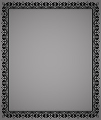 Decorative frame Elegant vector element for design in Eastern style, place for text. Floral black border. Lace illustration for invitations and greeting cards