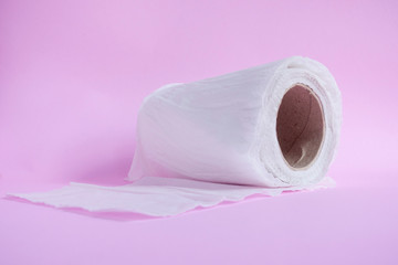 Tissue paper on  pink background