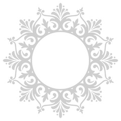 Decorative frame Elegant vector element for design in Eastern style, place for text. Floral grey border. Lace illustration for invitations and greeting cards