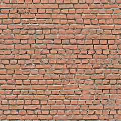 The wall is made of red brick .Texture or Background.