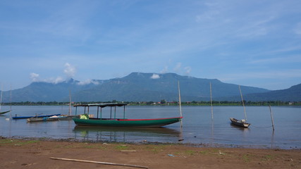 Boat tour of the villagers landing alongside the Mekong River.