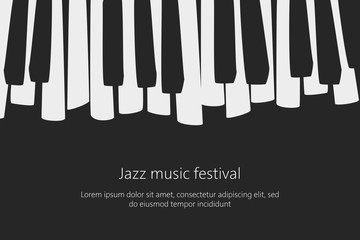 Music festival poster template with piano keys.