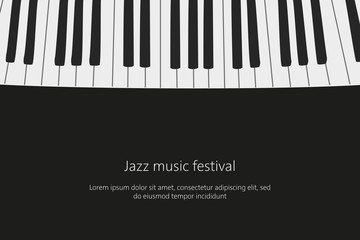 Fototapeta premium Music festival poster template with piano keys.