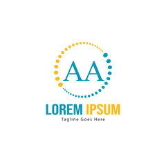 AA Letter Logo Design. Creative Modern AA Letters Icon Illustration