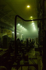 Beautifully illuminated factory interior.