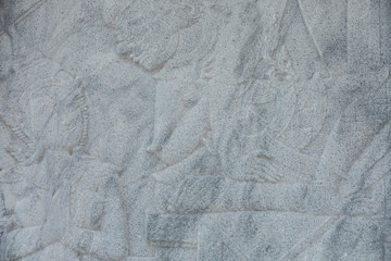Wall stone carving sclupture of Ramakien Performance