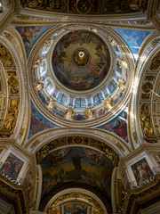 Fototapeta na wymiar Saint Petersburg, Russia - May, 2019. Interior of Saint Isaac's Cathedral (Isaakievskiy Sobor), the biggest Russian orthodox church.